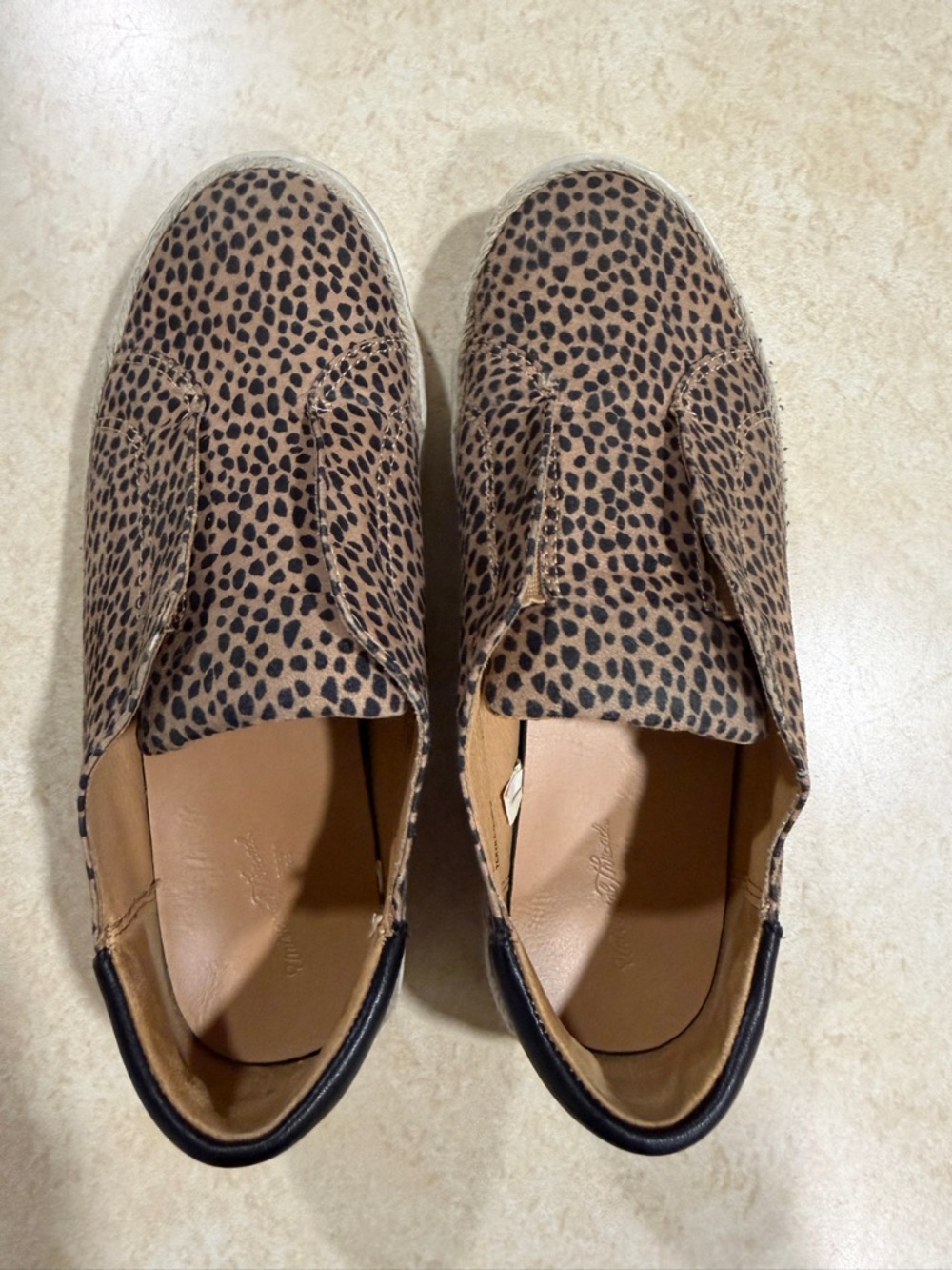 Universal Thread Leopard Print Slip-On Sneakers in Tan and Black